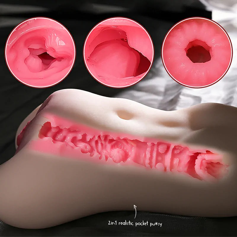 4.4LB Dual-Entry TPE Pussy Toy with Deep Canals and Realistic Touch