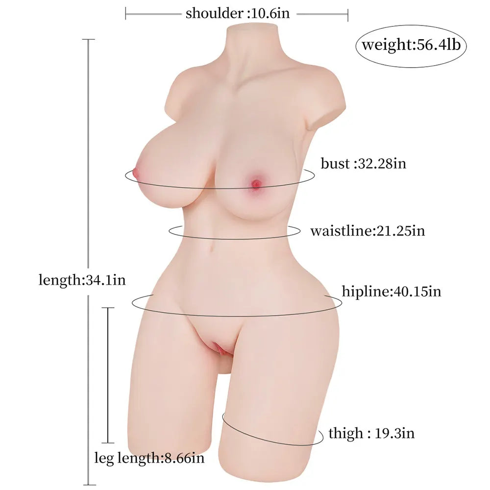 56.4LB Large Size Gel-filled Female Sex Torso