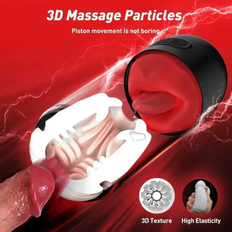 App Controlled Blowjob Masturbator with 9 Tongue Licking & Vibration Modes