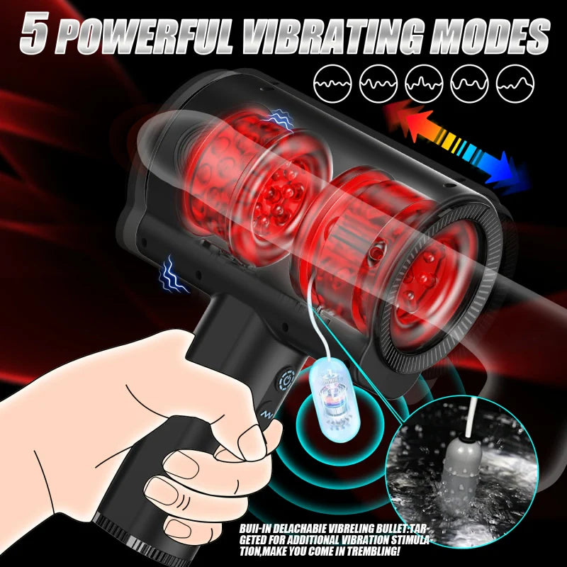 Best Large Penis Male Stroker 5 thrusting & Rotating 7 Vibrating