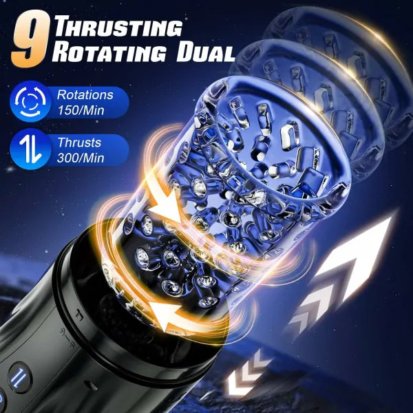 Best Larger Penis Stroker Toy 9 Thrusting Sucking Mode Pump