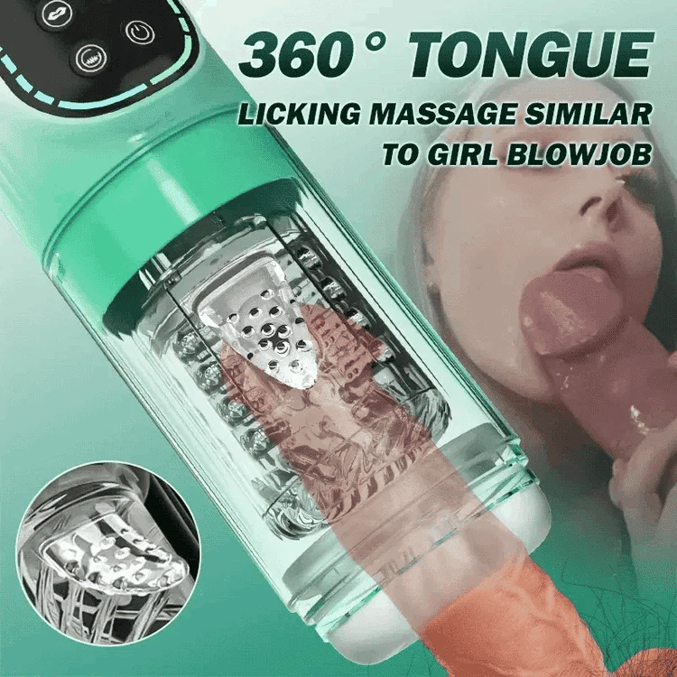 Automatic Tongue Licking & Suction Masturbator – Waterproof Oral Simulator