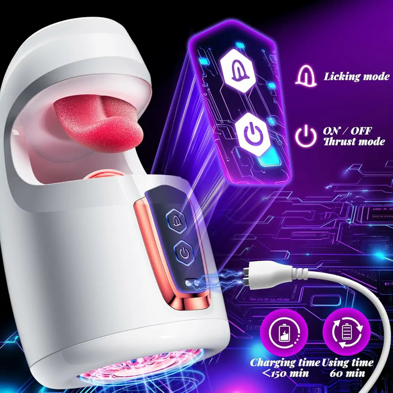 10-Mode Licking & Thrusting Male Vibrator