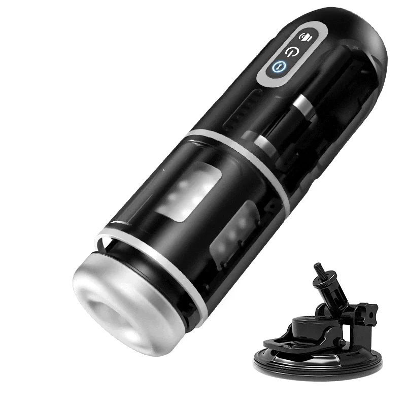 Hands-freeThrusting Masturbator with Locking Suction Base for Hands-Free Rotation