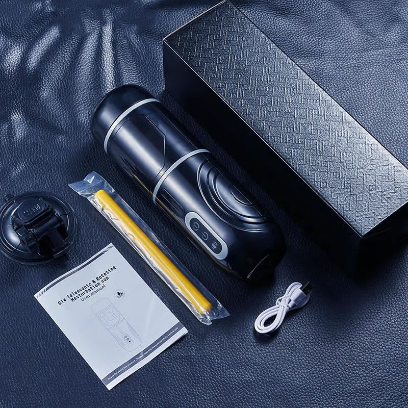 Hands-freeThrusting Masturbator with Locking Suction Base for Hands-Free Rotation