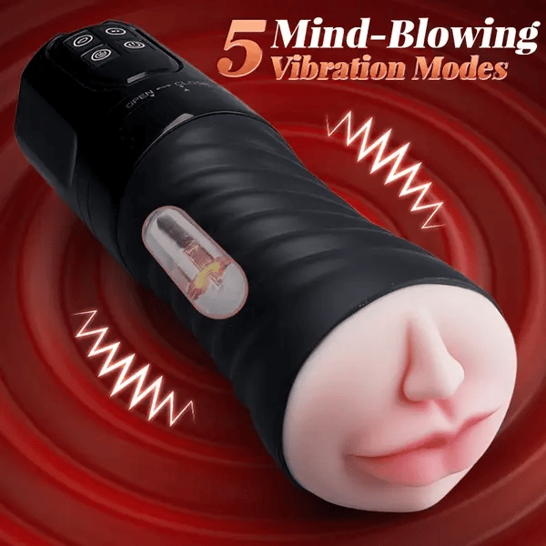 Oral Simulation Vibrating Suction Cup Remote Dual-Layer Male Toy