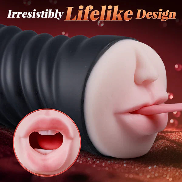 Oral Simulation Vibrating Suction Cup Remote Dual-Layer Male Toy