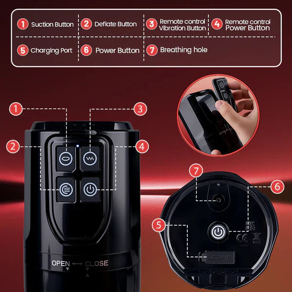 Oral Simulation Vibrating Suction Cup Remote Dual-Layer Male Toy