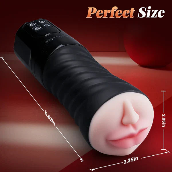 Oral Simulation Vibrating Suction Cup Remote Dual-Layer Male Toy