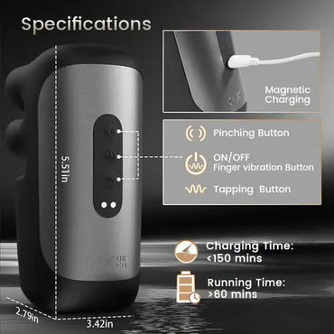 Automatic 10 Finger Pinchin & Tapping for Massage Therapy Male Vibratore