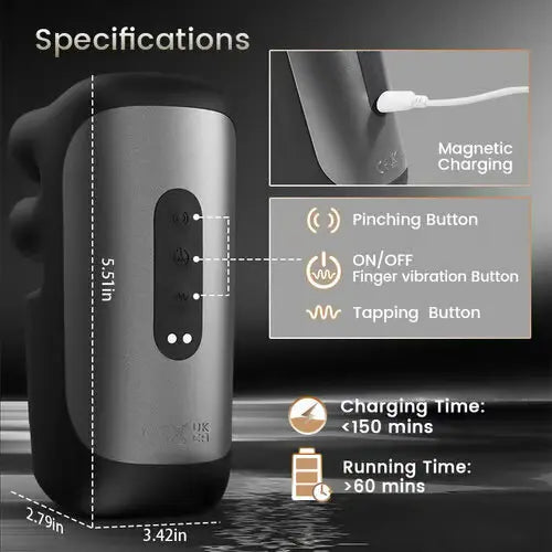 Automatic 10 Finger Pinchin & Tapping for Massage Therapy Male Vibratore