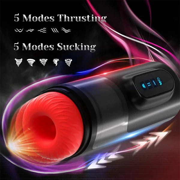 Hands-Free Quiet Male Oral Simulator with 10 Thrusting and 10 Vibration Modes