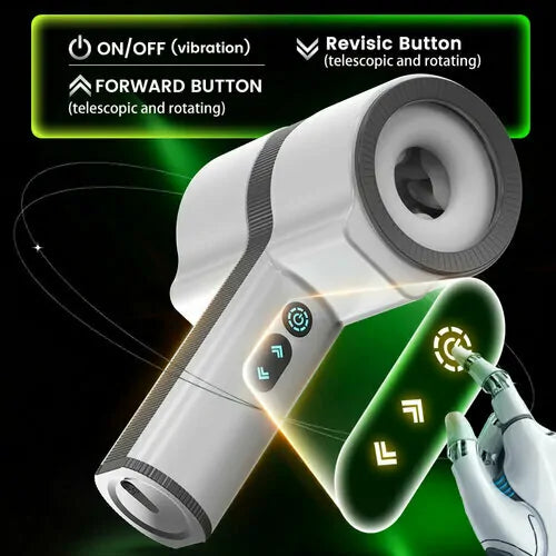 Through-Style Automatic Masturbator Cup with 5 Rotation Modes and 7 Vibration Modes