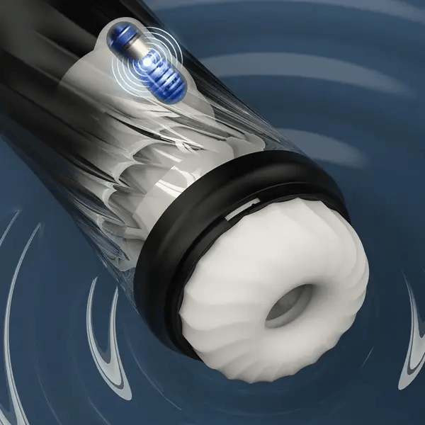 Powerful thrust male masturbator twisting thrusting vibrating