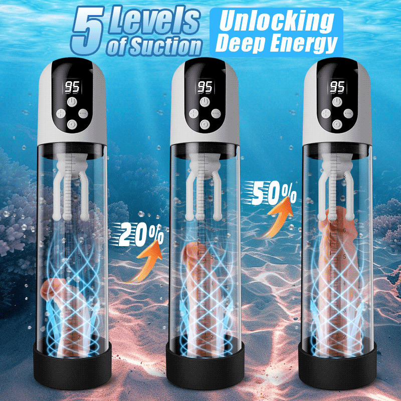 Vacuum Suction Glans Massager Penis Pump with 5 Suction Modes 9 Vibration Modes
