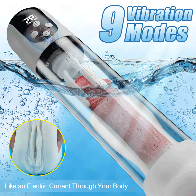 Vacuum Suction Glans Massager Penis Pump with 5 Suction Modes 9 Vibration Modes