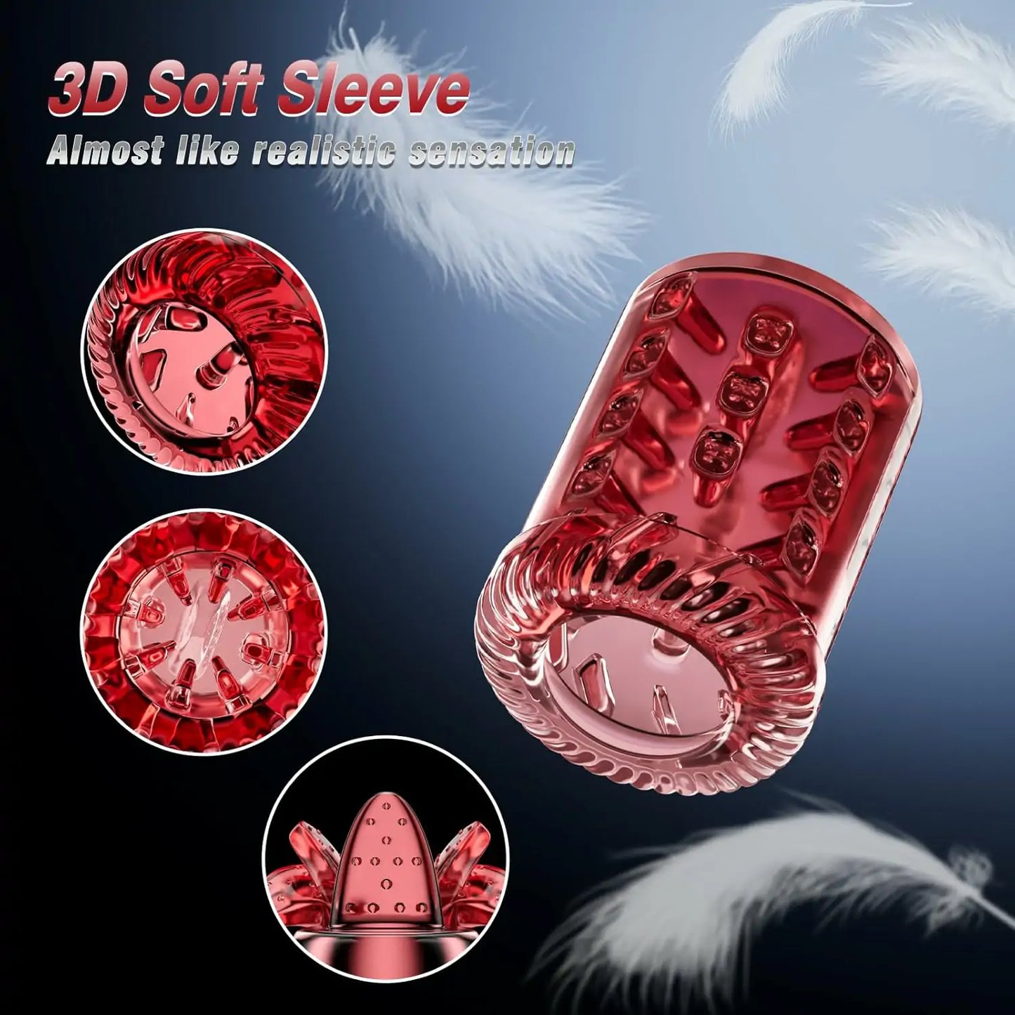 Waterproof Male Stroker with 7 Modes Thrust Rotate Suction Vibration