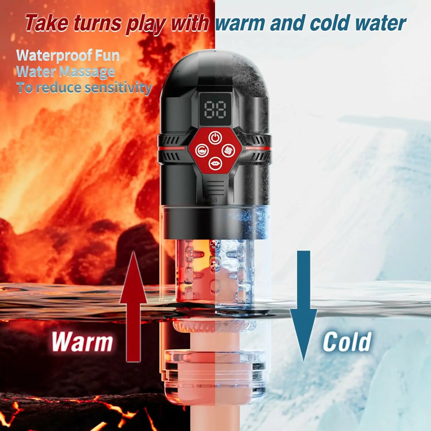 Waterproof Male Stroker with 7 Modes Thrust Rotate Suction Vibration