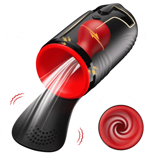 Large Glans Focused Masturbator with 3 Spinning×5 Suction×10 Vibration Modes