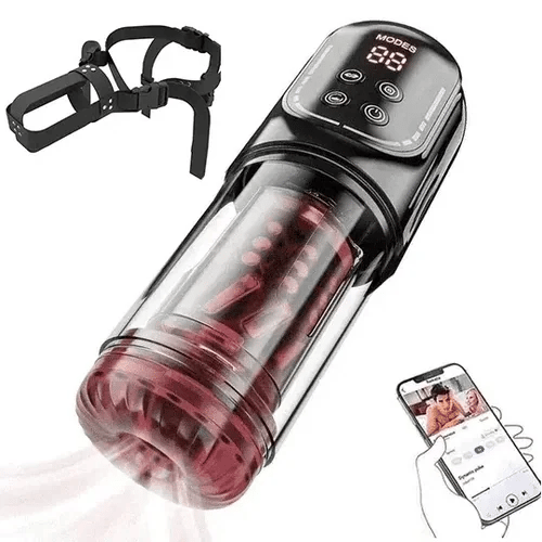 APP Waterproof Automatic Sucting Masturbator Thrusting Rotating Licking
