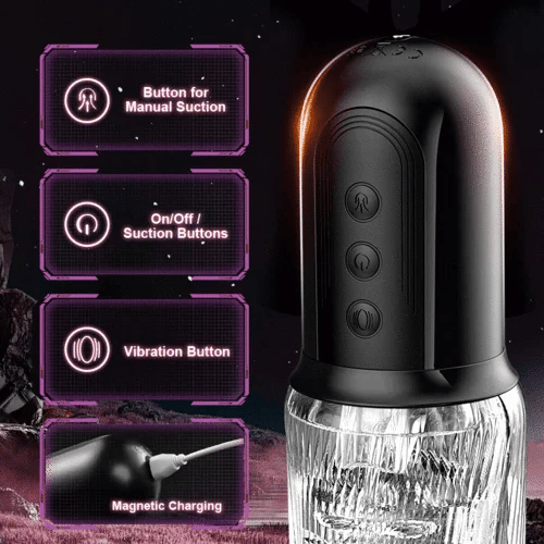 Deep Throat Masturbator 5 Sucking 10 Vibrating Dual Vibrating Eggs