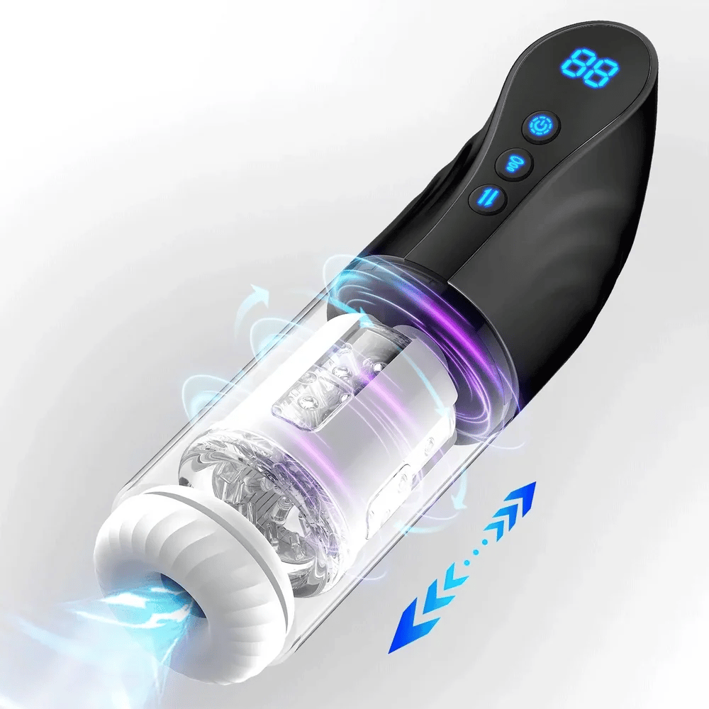 Best Larger Penis Stroker Toy 9 Thrusting Sucking Mode Pump
