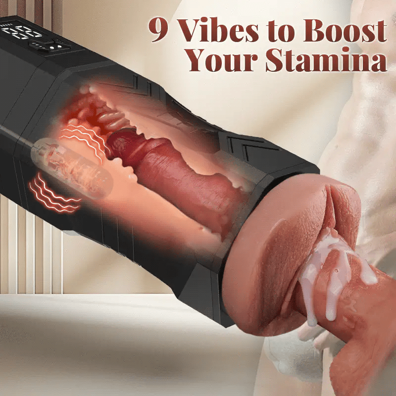 Realistic Pussy Stroker with 5 suction levels and 9 vibration modes IPX7 Waterproof