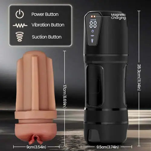 Ultra-Realistic Electric Pocket Vagina Masturbator with 10 Vibrations 5 Suctions