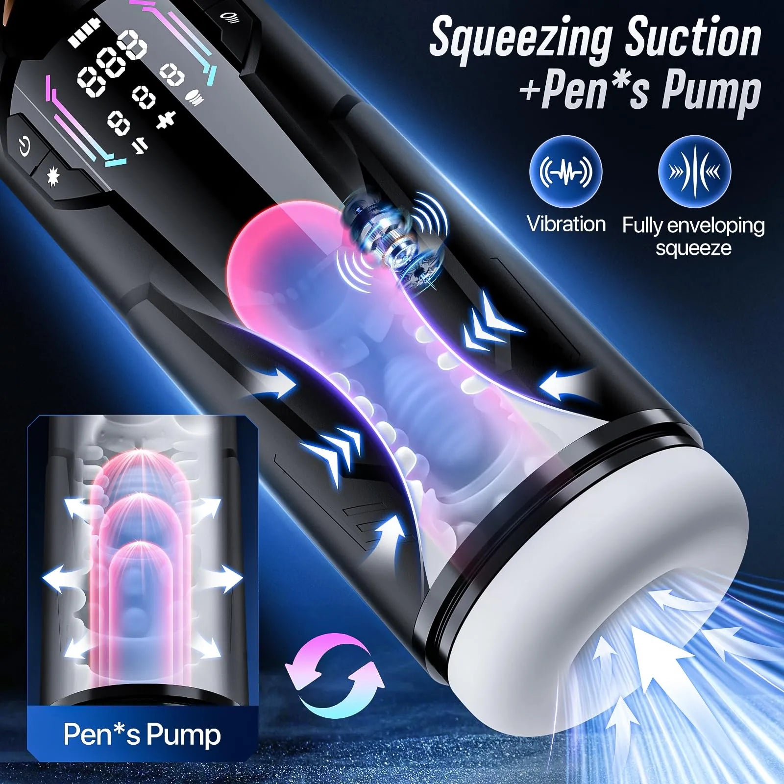 Hands Free Oral Masturbator Squeeze Sucking Thrusting Vibrating App Interaction