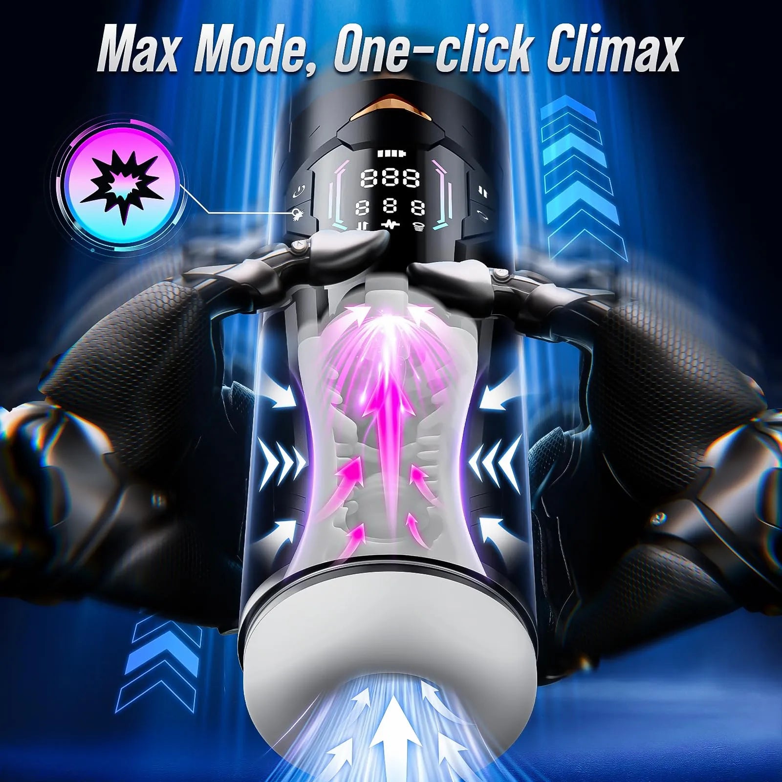 Hands Free Oral Masturbator Squeeze Sucking Thrusting Vibrating App Interaction