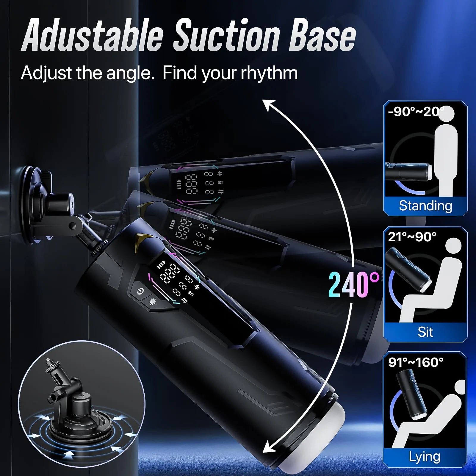 Hands Free Oral Masturbator Squeeze Sucking Thrusting Vibrating App Interaction