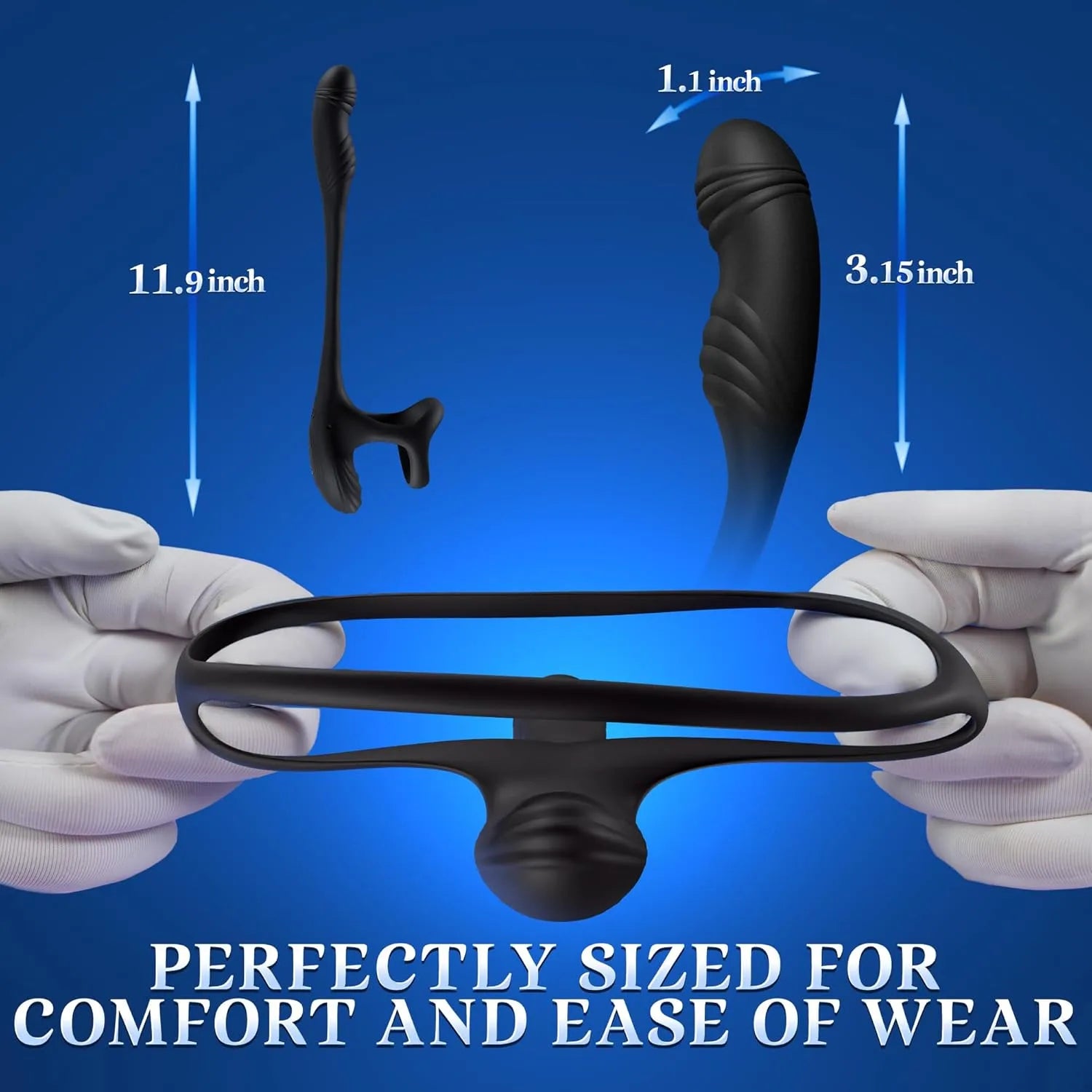 APP Control 10 Modes Vibration Rotation Prostate Massager Vibrating Penis Ring