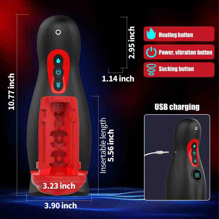 4-in-1 Male Suction Masturbator – 9 Intense Vibration Modes