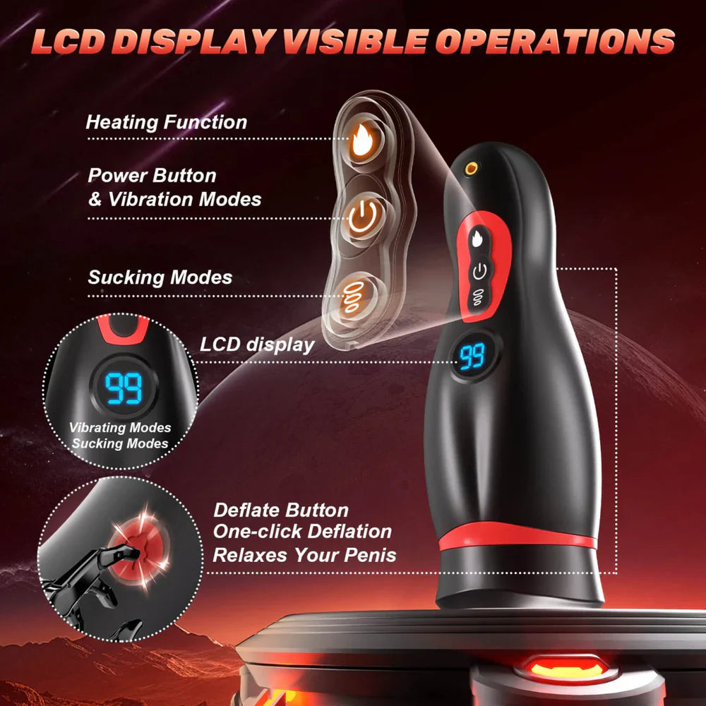 4-in-1 Male Suction Masturbator – 9 Intense Vibration Modes