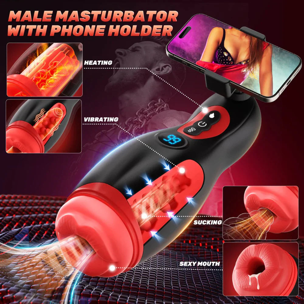 4-in-1 Male Suction Masturbator – 9 Intense Vibration Modes