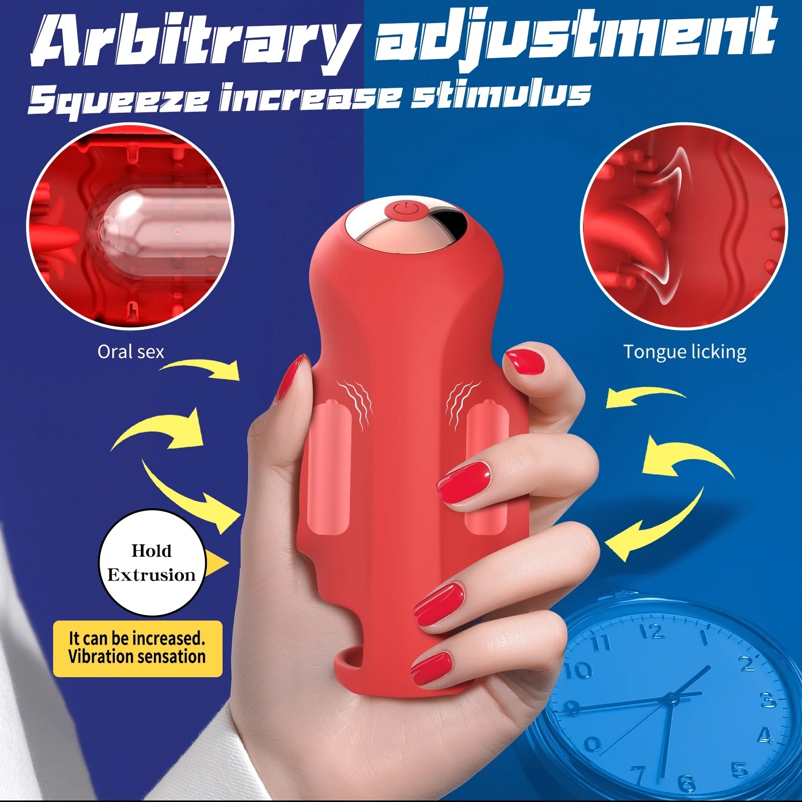 9-mode penis head vibrator tongue licking wearable balls