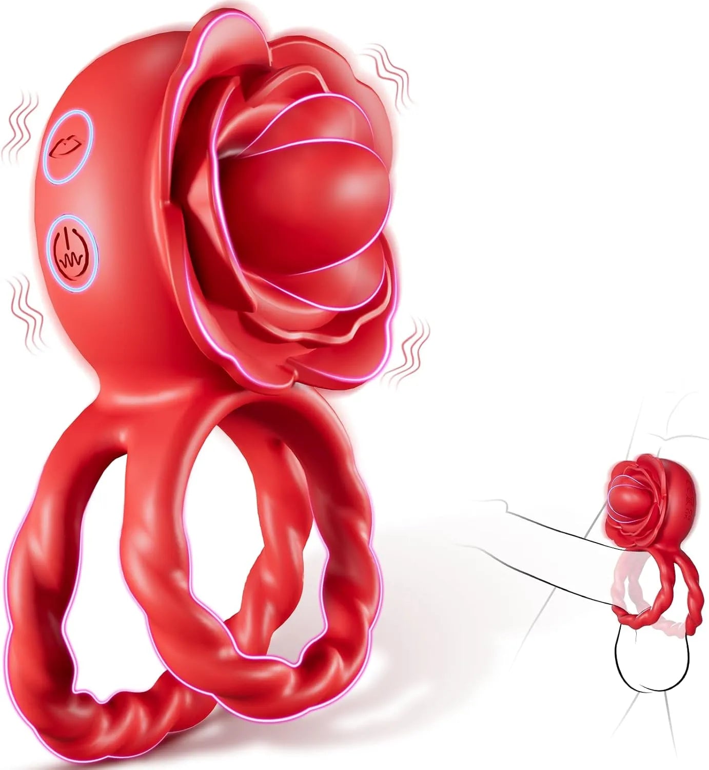 10 vibrations and 10 rotations for couples penis ring vibrator