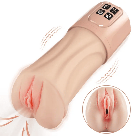 Vibrator Pocket Pussy with 5 Sucking Oral Swallowing 10 Vibrating Massage Training