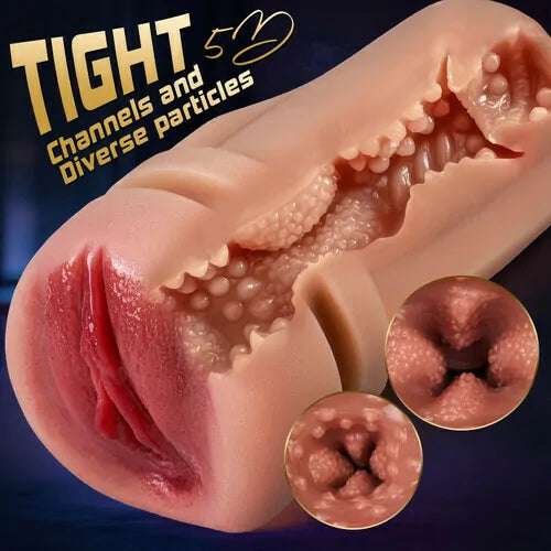 Realistic Pussy Male Stroker with 5 Suction Modes and 10 Vibration Modes