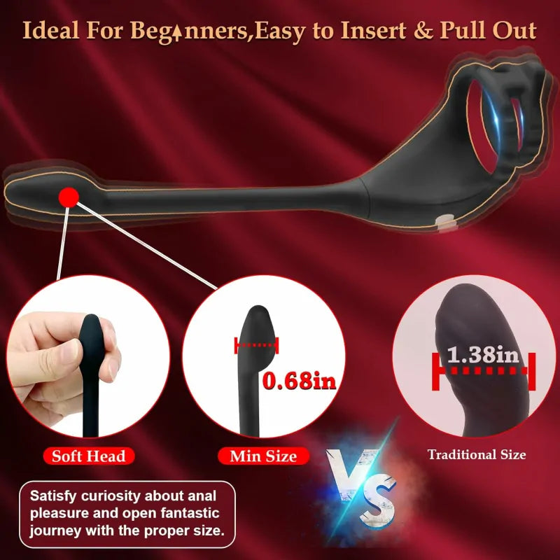 2-in-1 Silicone Vibrating Ring & Remote Control Prostate Milker