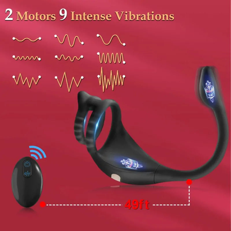 2-in-1 Silicone Vibrating Ring & Remote Control Prostate Milker