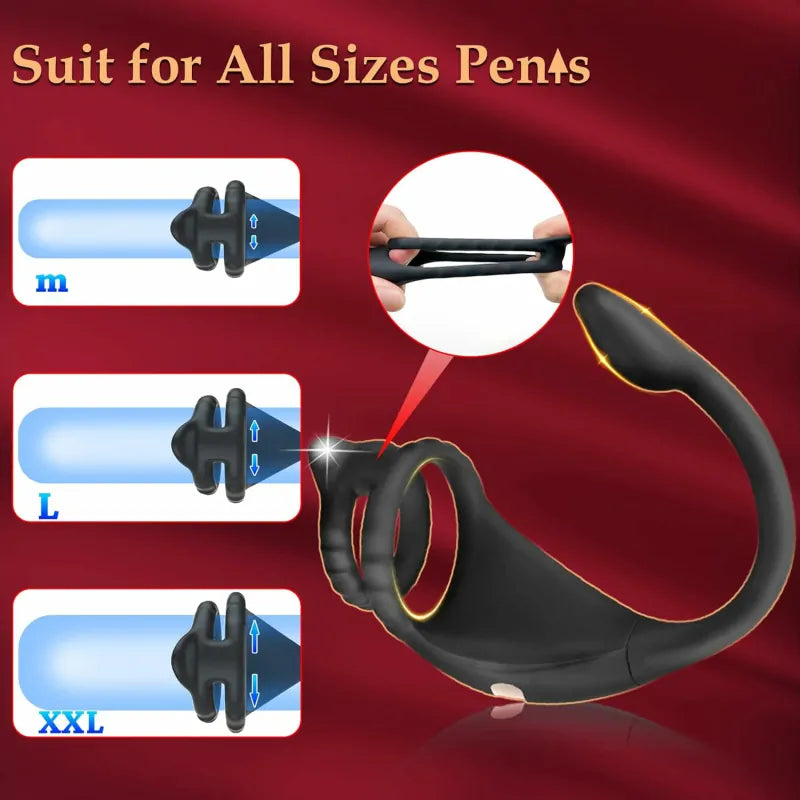 2-in-1 Silicone Vibrating Ring & Remote Control Prostate Milker