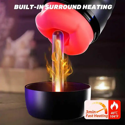 APP Control Heated Vibrating Masturbator 9 Modes