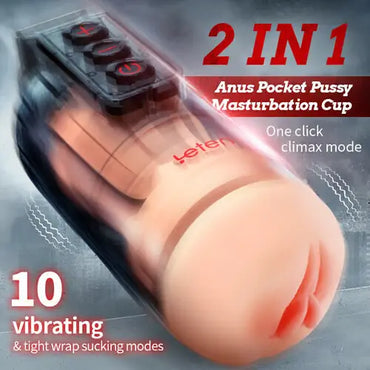 Leten 10 Vibrating Masturbator and Pussy Pockets 2 in 1 APP Control