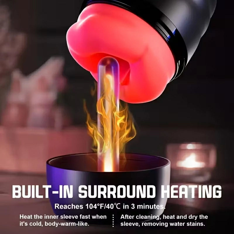 APP Mouth Masturbator With 9 Vibration& Heating