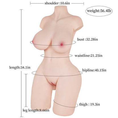 56.4LB Large Size Gel-filled Female Sex Torso
