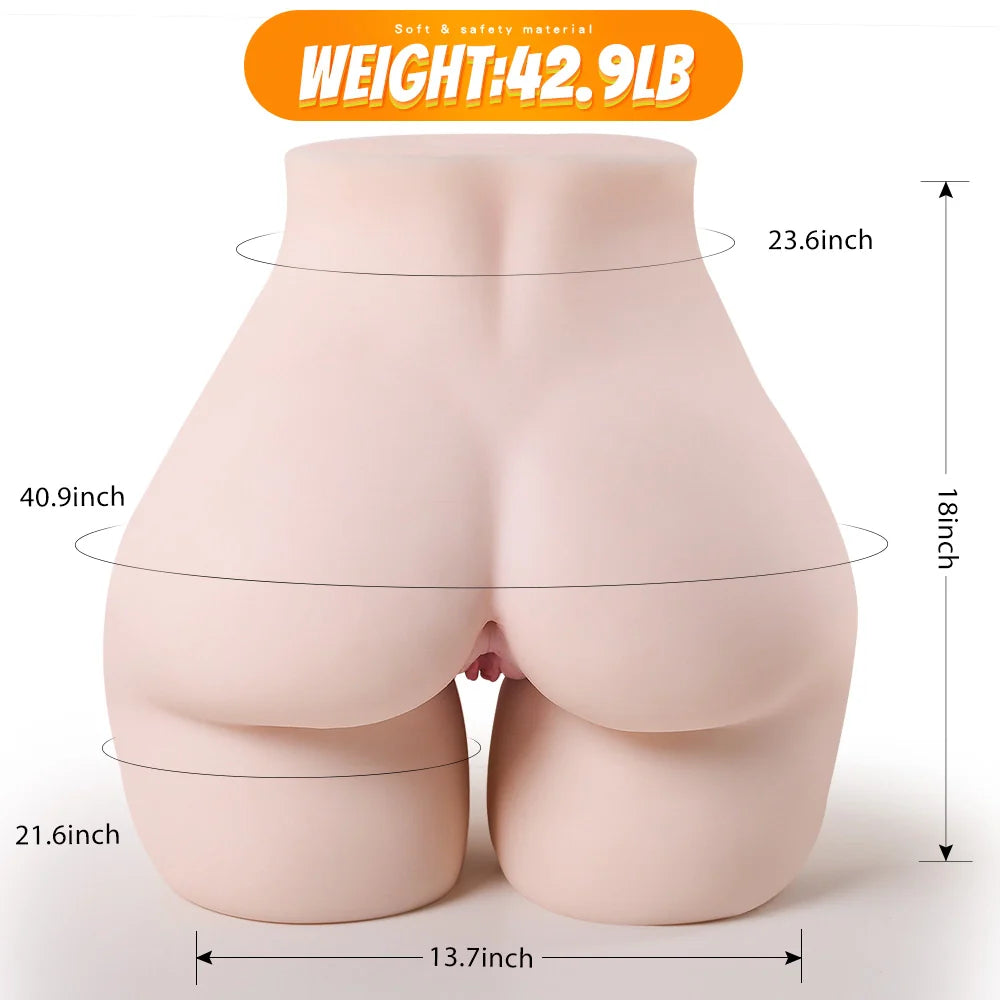 Gena - 42.9LB Realistic Liquid Jelly Big Ass Sex Torso
