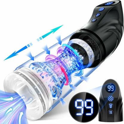 Best Larger Penis Stroker Toy 9 Thrusting Sucking Mode Pump