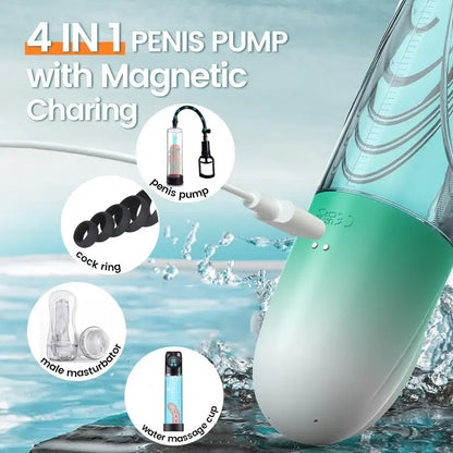 Electric Vacuum Water Penis Pumnp 4 Pressure Levels 9 Sucking