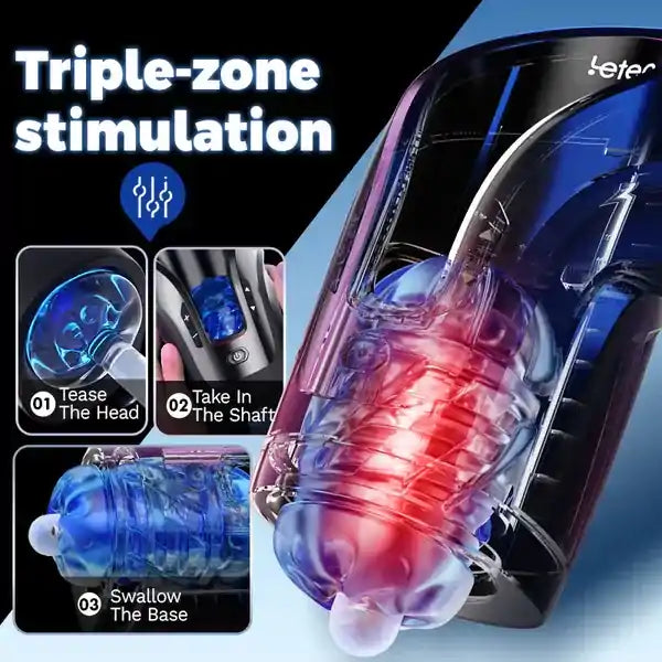 Leten Cannon King Mini: 10-Mode Thrusting Stroker With Realistic Sleeve & 600 Strokes